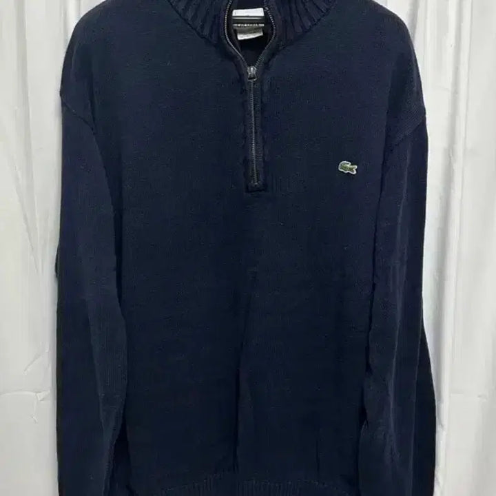[BUNJANG] Lacoste Navy Half-Zip Knit Sweater 110 / no.58 라코스테 네이비 하프집업 니트110