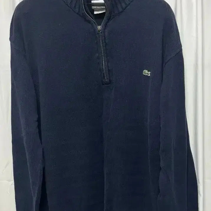 [BUNJANG] Lacoste Navy Half-Zip Knit Sweater 110 / no.58 라코스테 네이비 하프집업 니트110