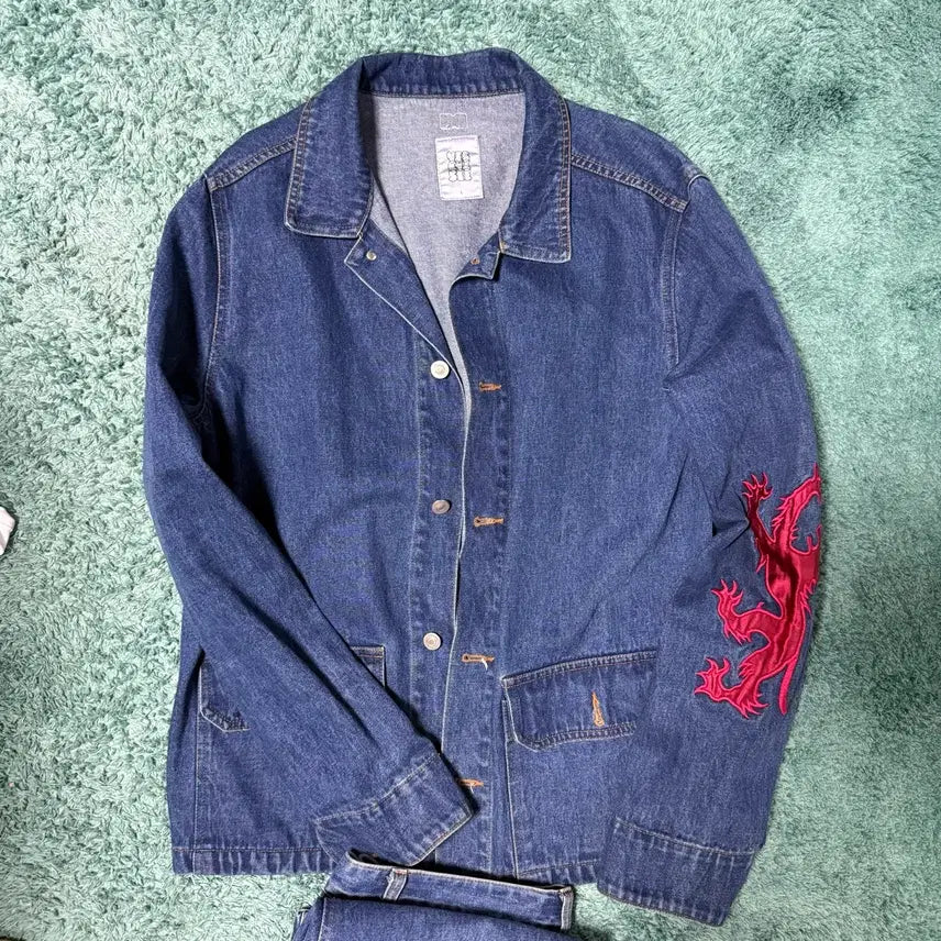 [BUNJANG] YESEYESEE Red Dragon Denim Jacket L / YESEYESEE 레드 드래곤 데님 자켓 L