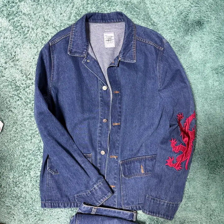 [BUNJANG] YESEYESEE Red Dragon Denim Jacket L / YESEYESEE 레드 드래곤 데님 자켓 L