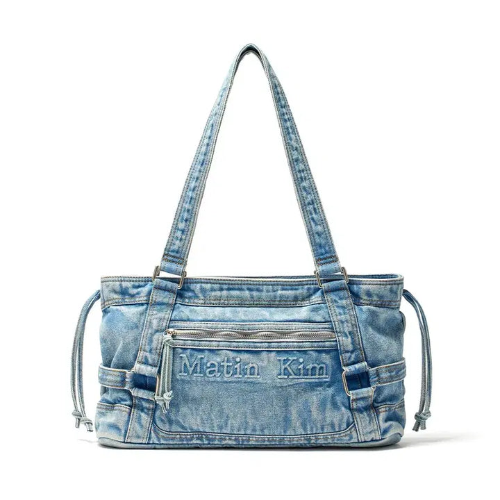 [BUNJANG] Matinkim Washed Denim Square Bag Light Blue / 마뗑킴 matin Kim 워싱 데님 스퀘어백 라이트 블루