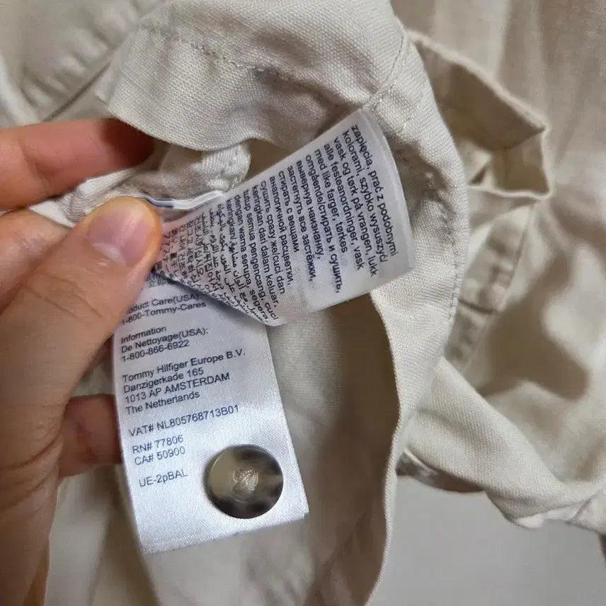 [BUNJANG] Tommy Hilfiger Ivory Pocket Short Sleeve Shirt / 타미힐피거 포켓 반팔 셔츠 아이보리