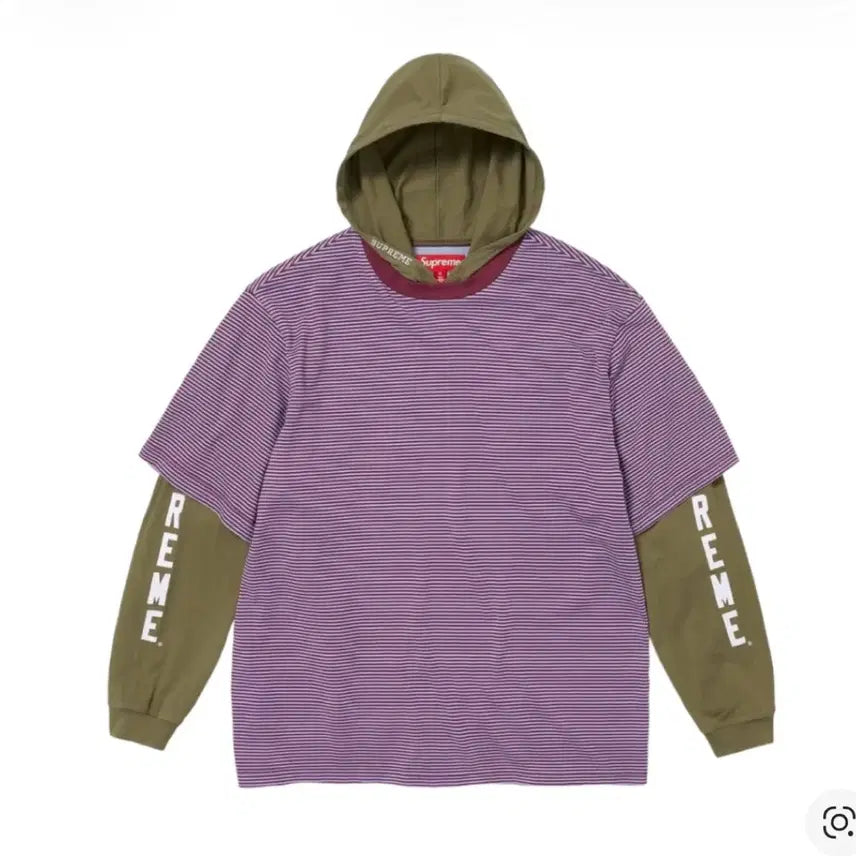 [BUNJANG] Supreme 24SS Layered Hood Long Sleeve L / 슈프림24ss 레이어드 후드 롱슬리브 L