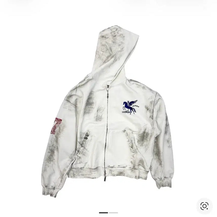 [BUNJANG] PACO SUPPLY Polling Angel Dirty White Hoodie Zip-Up / 구매) 파코서플라이 폴링 엔젤 더티화이트 후드집업