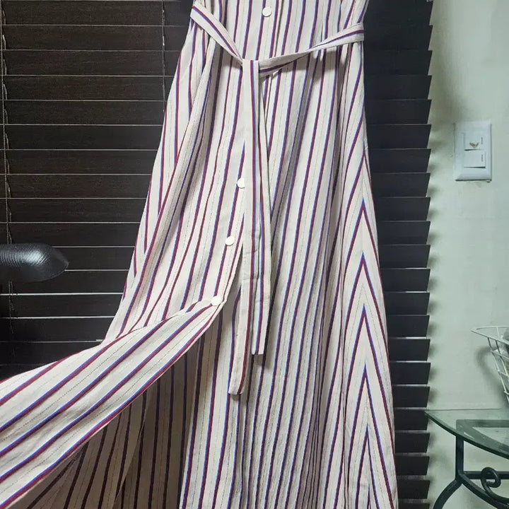 [BUNJANG] Sandro Striped Short-Sleeve Long Dress / Sandro 산드로 스트라이프 반팔 롱 원피스