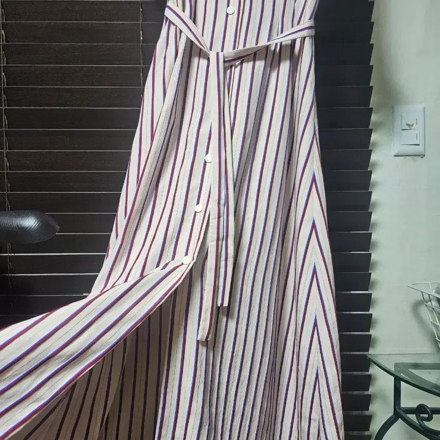[BUNJANG] Sandro Striped Short-Sleeve Long Dress / Sandro 산드로 스트라이프 반팔 롱 원피스