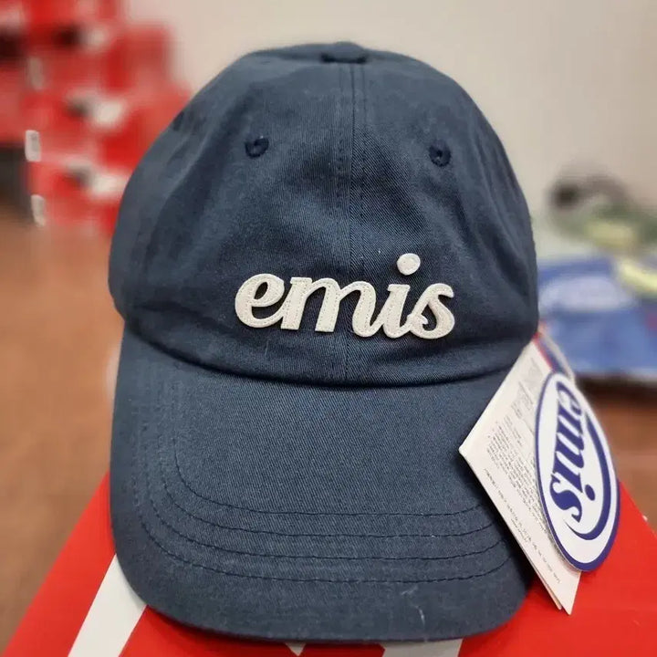 [BUNJANG] Emis Applique Ball Cap Navy / 이미스 아플리케 볼캡 네이비 새상품