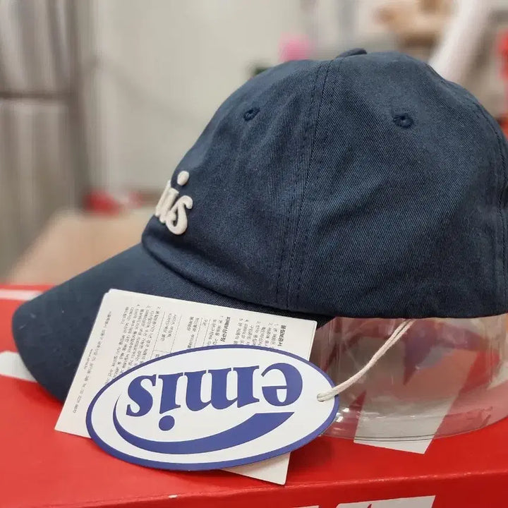 [BUNJANG] Emis Applique Ball Cap Navy / 이미스 아플리케 볼캡 네이비 새상품