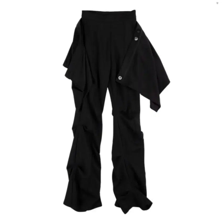 [BUNJANG] Ohos Wrap Over Tuck Pants Black M / 오호스 랩오버턱팬츠 블랙 M