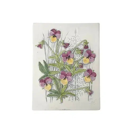 [BUNJANG] Antique EIE Three-Violet Ceramic Wall Decor / 앤틱 스웨덴 이이에 삼색제비꽃 도자기 벽장식