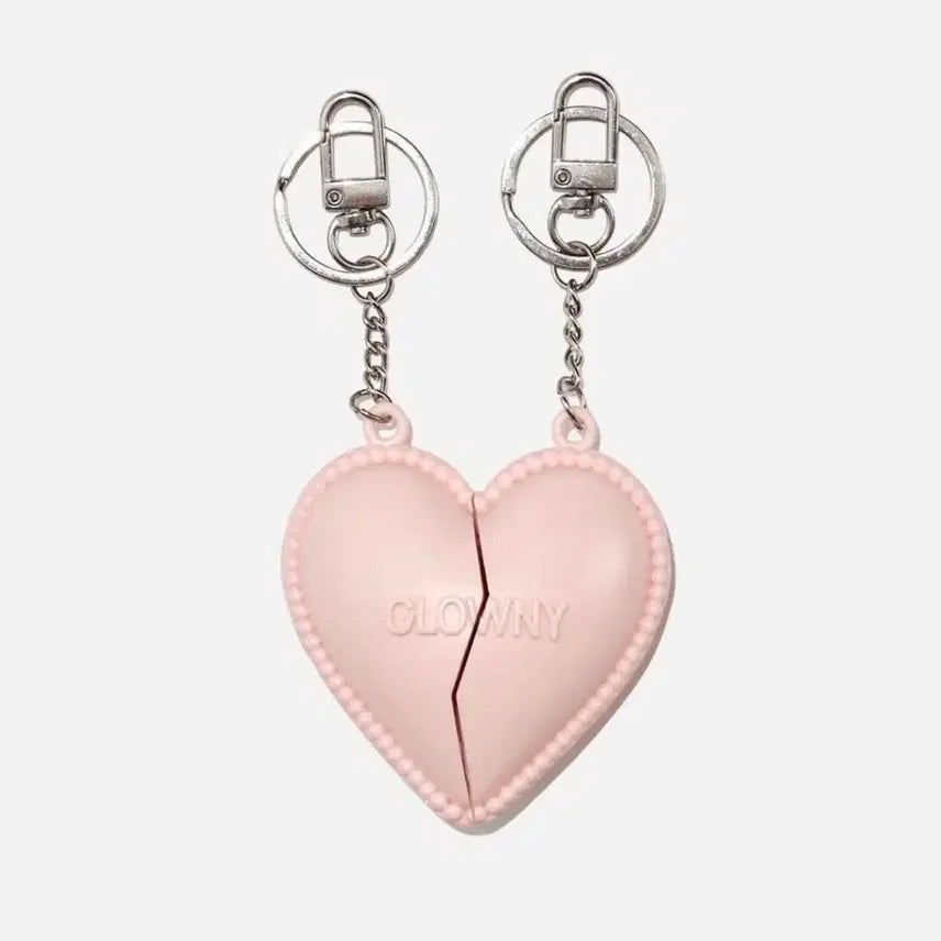 [BUNJANG] Glowny Broken Heart Keyring Set Pink / 글로니 브로큰 하트 키링 세트 핑크 하트 양각 glowny