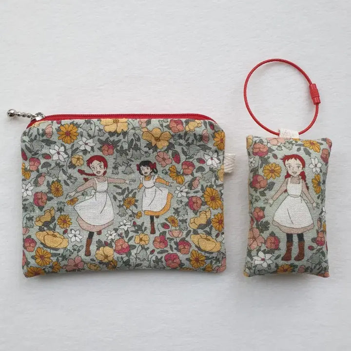 [BUNJANG] Handmade Anne of Green Gables Pouch &amp; Keyring Set / 핸드메이드 빨간머리앤 소품(민트_파우치,키링)_2종