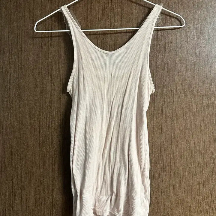 [BUNJANG] Coco Mori Vintage Pearl Ribbed Layered Cami / 코코모리 빈티지 진주 아이보리 골지 레이어드 나시