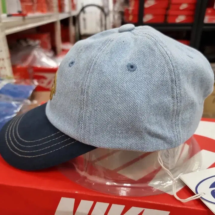 [BUNJANG] EMIS Embroidered Logo Ball Cap Denim Two-Tone / 이미스 자수로고 볼캡 데님투톤 새상품