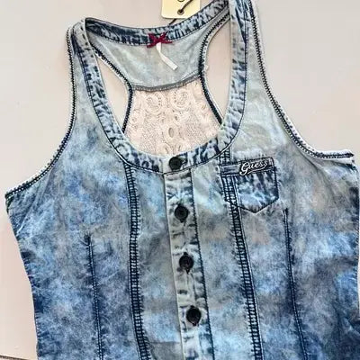 [BUNJANG] Guess Peplum Denim Top - XS / 새) 게스 페플럼 데님탑