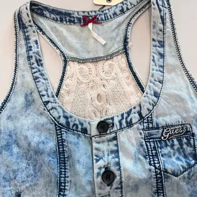 [BUNJANG] Guess Peplum Denim Top - XS / 새) 게스 페플럼 데님탑