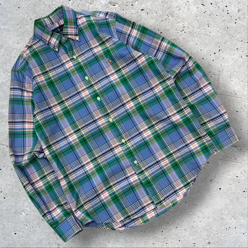 [BUNJANG] Polo Ralph Lauren Classic Fit QR Check Shirt (Size S) / [S] 폴로 랄프로렌 클래식핏 신형 큐알 체크 셔츠
