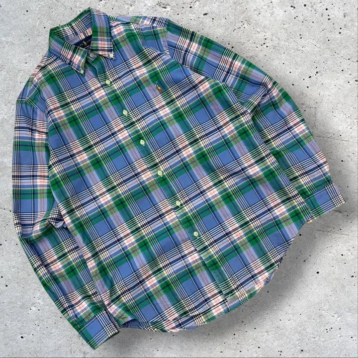 [BUNJANG] Polo Ralph Lauren Classic Fit QR Check Shirt (Size S) / [S] 폴로 랄프로렌 클래식핏 신형 큐알 체크 셔츠