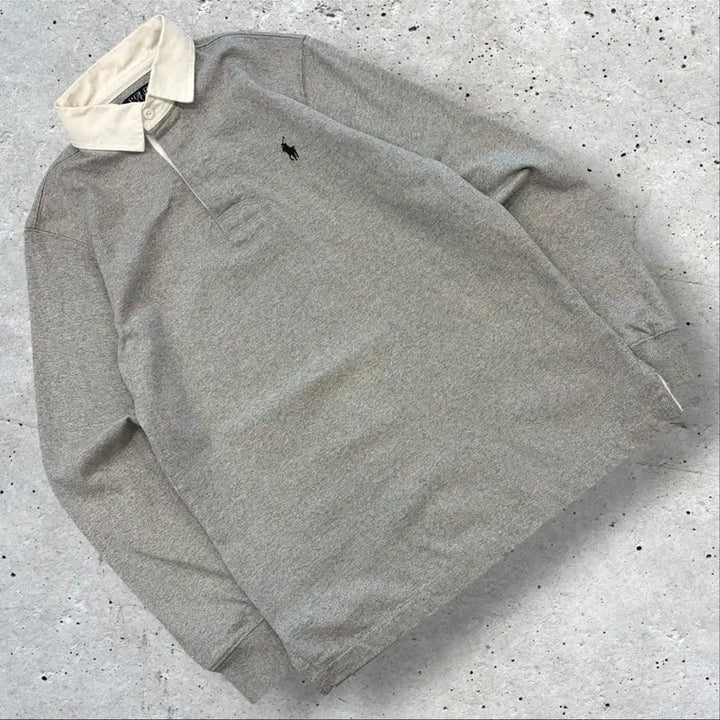 [BUNJANG] Polo Ralph Lauren New QR Rugby Shirt Grey S / [S] 폴로 랄프로렌 신형 큐알 럭비 셔츠 그레이