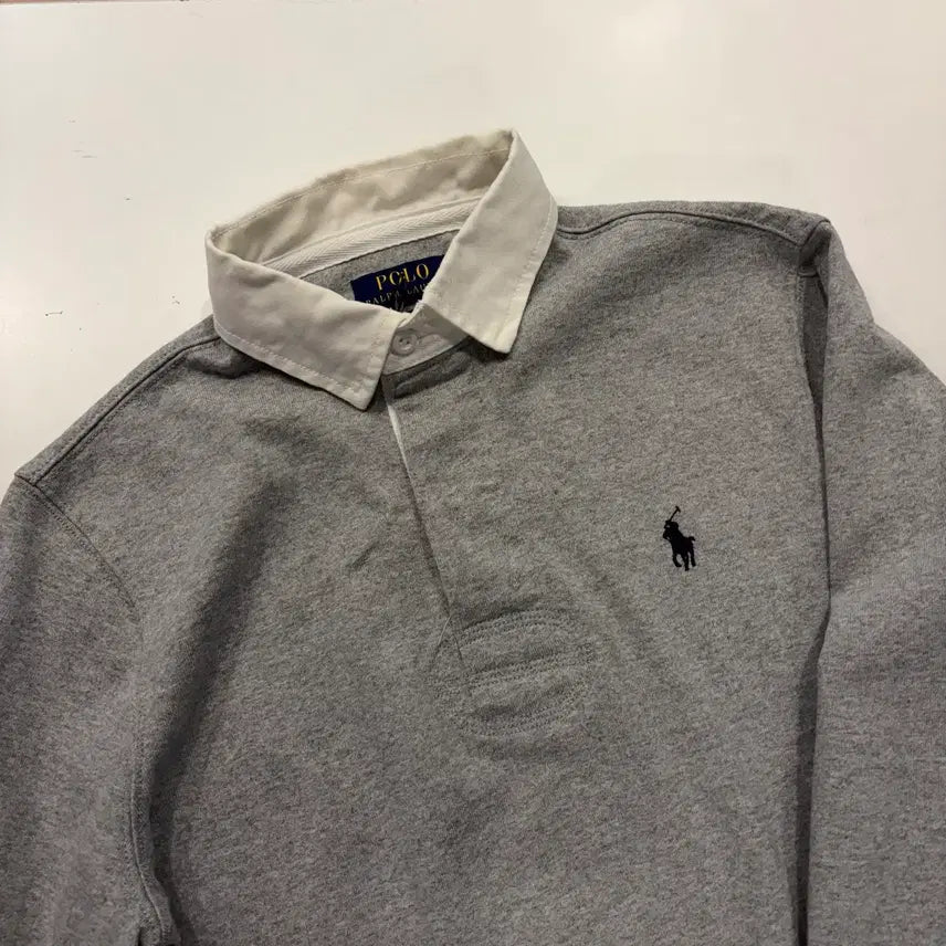 [BUNJANG] Polo Ralph Lauren New QR Rugby Shirt Grey S / [S] 폴로 랄프로렌 신형 큐알 럭비 셔츠 그레이