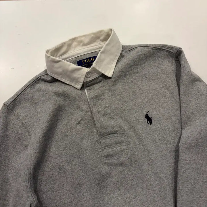 [BUNJANG] Polo Ralph Lauren New QR Rugby Shirt Grey S / [S] 폴로 랄프로렌 신형 큐알 럭비 셔츠 그레이