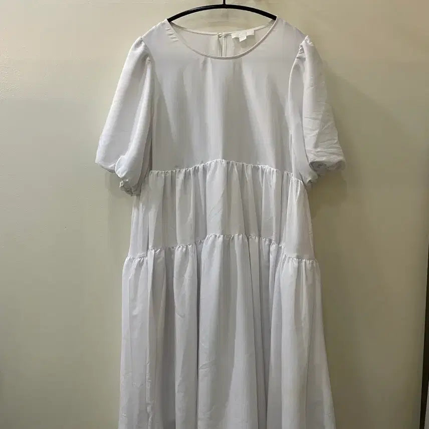 [BUNJANG] COS White Frill Midi Dress / Cos 화이트 프릴 원피스