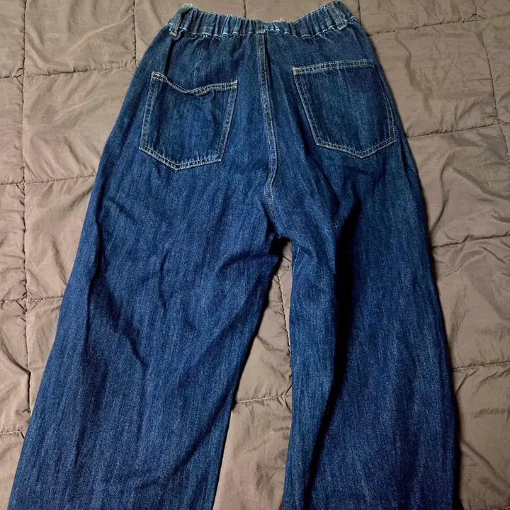 [BUNJANG] Good Life Works Wide Leg Panel Denim Pants Deep Indigo / (굿라이프웍스) 와이드 절개 데님 팬츠 딥인디고