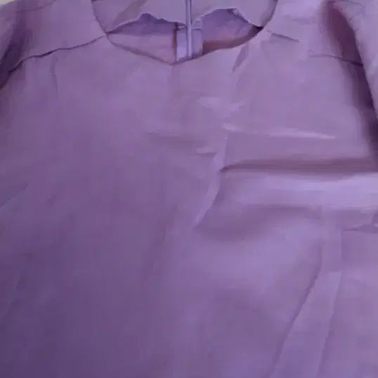 [BUNJANG] Purple Linen Blend Short Sleeve Midi Dress / 보라색 반팔 린넨  마  원피스