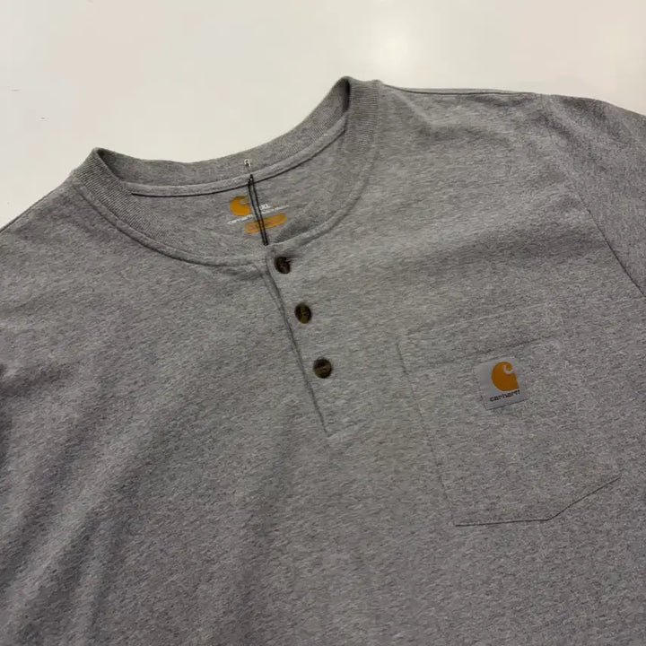 [BUNJANG] Carhartt 2XL Gray Pocket Henley T-Shirt / [2XL] 칼하트 포켓 반팔 헨리넥 티셔츠 그레이