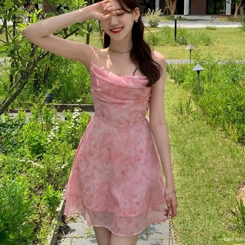 [BUNJANG] Attirance Ribbon Strap Sleeveless Maxi Dress / 새상품) 아뜨랑스 메이드 트임 끈 리본 나시 원피스 여행룩 휴가룩 바캉스