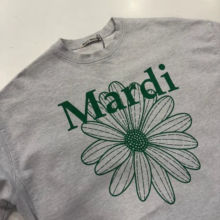 [BUNJANG] Mardi Mercredi Flower Sweatshirt - Grey / [OS] 마르디 메크르디 플라워 맨투맨 그레이
