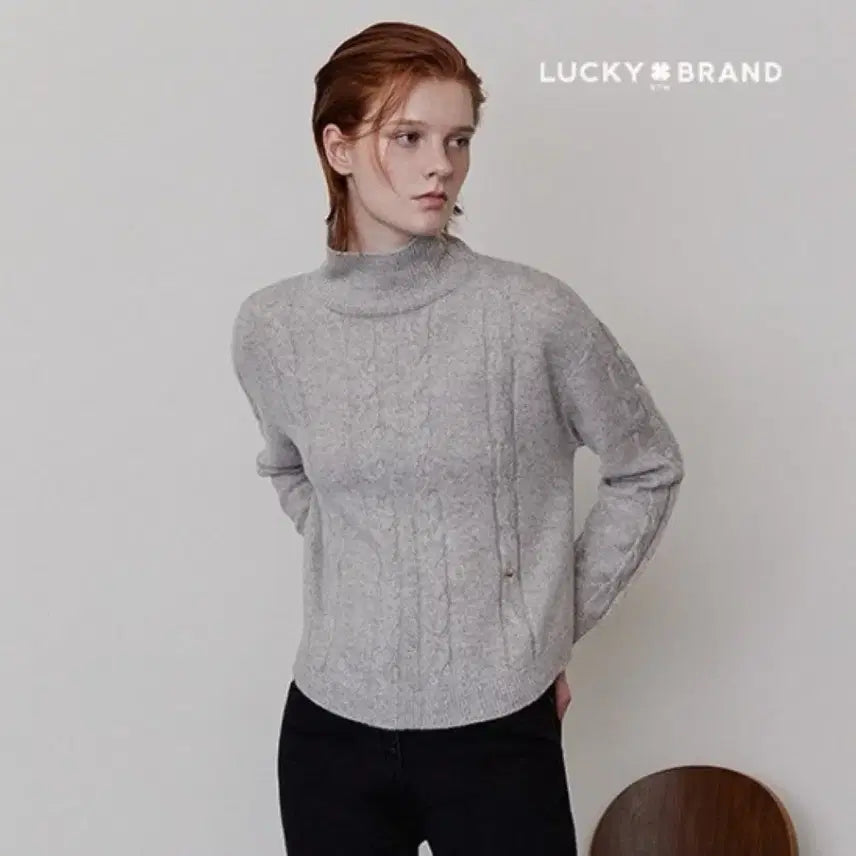 [BUNJANG] Lucky Brand Cable Knit Turtleneck Wool 100% Sweater / [새제품] 럭키브랜드 케이블 터틀넥 니트 울100%