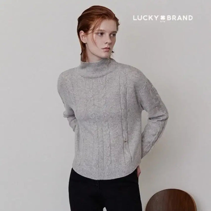[BUNJANG] Lucky Brand Cable Knit Turtleneck Wool 100% Sweater / [새제품] 럭키브랜드 케이블 터틀넥 니트 울100%