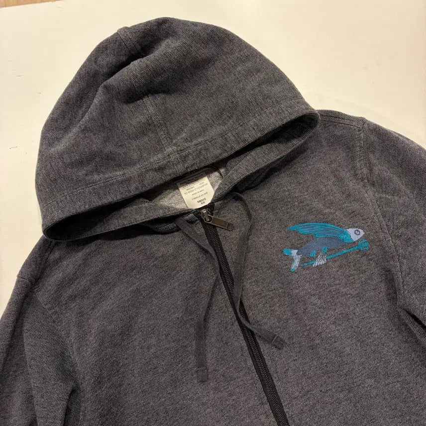 [BUNJANG] Patagonia Gray Hoodie Fish Print - Size XS / [XS] 파타고니아 그레이 후드집업 물고기 프린팅