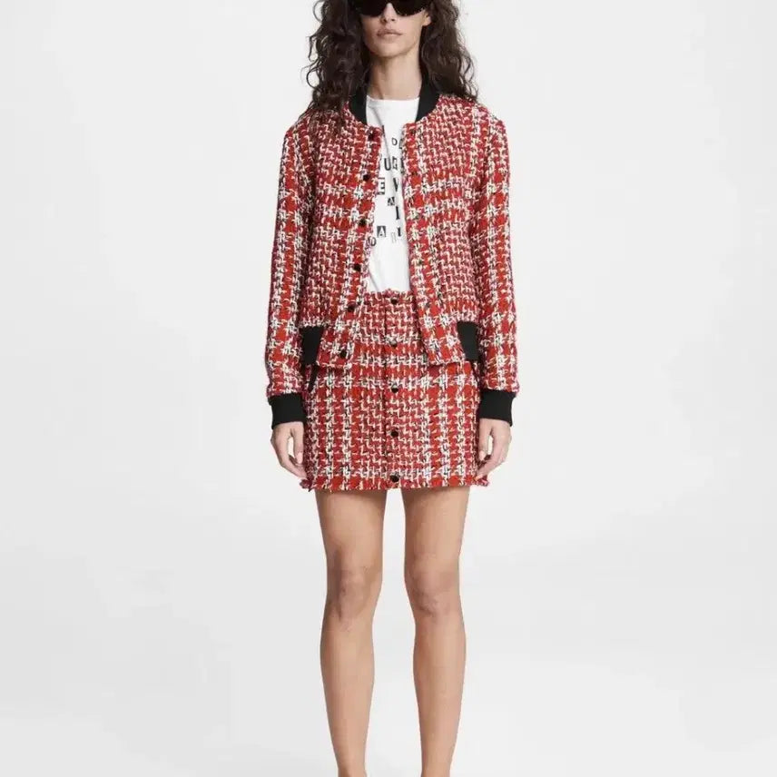 [BUNJANG] rag &amp; bone Cruella Edition Red Tweed Mini Skirt / rag &amp; bone 크루엘라 에디션 레드 트위드 미니스커트 4