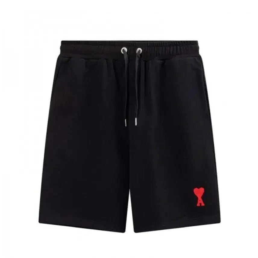 [BUNJANG] AMI Heart Logo Black Shorts / 아미 하트 로고 블랙 반바지