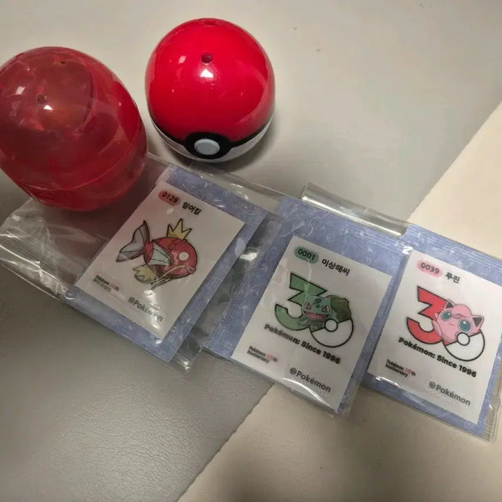 [BUNJANG] Pokemon 30th Anniversary Seal Stickers (3 Types) &amp; Monster Gacha / 포켓몬 30주년 씰 스티커3개 + 몬스터가챠