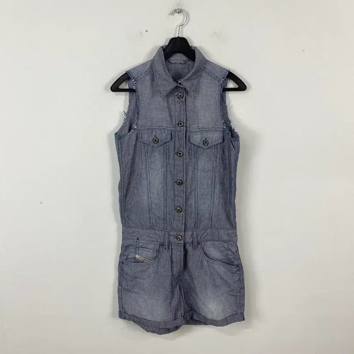 [BUNJANG] Diesel Striped Sleeveless Jumpsuit XXS / 디젤 스트라이프 나시 점프수트 XXS