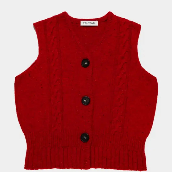 [BUNJANG] PONYTAIL Homework Knit Vest Red Free Size / 포니테일 PONYTAIL 니트 베스트 조끼