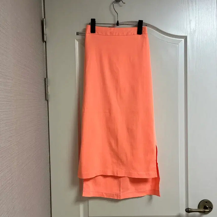 [BUNJANG] Orange High-Waisted Midi Skirt / 허리밴딩 롱 스커트