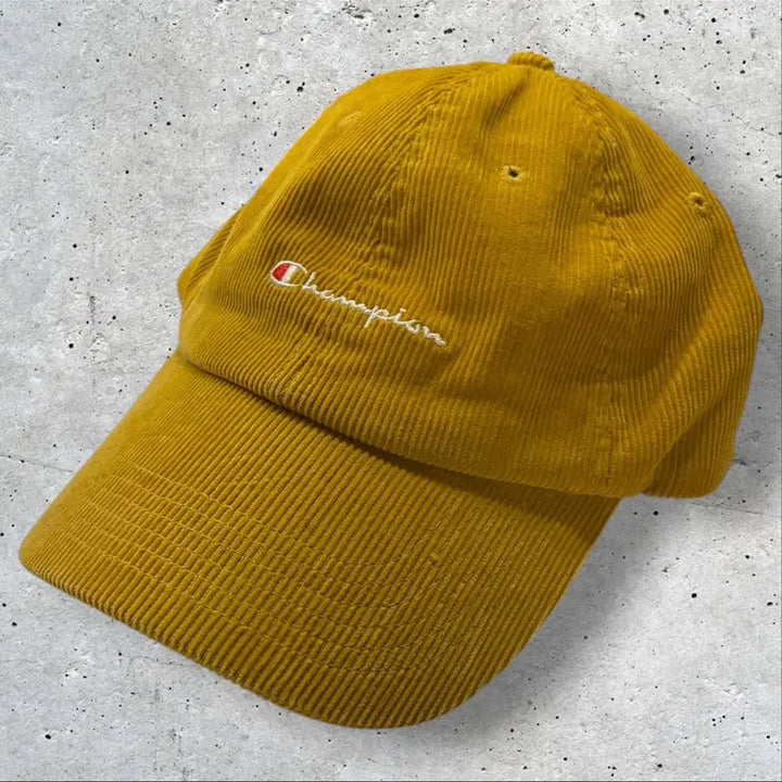 [BUNJANG] Champion Corduroy Baseball Cap Mustard / 챔피온 코듀로이 볼캡 머스타드