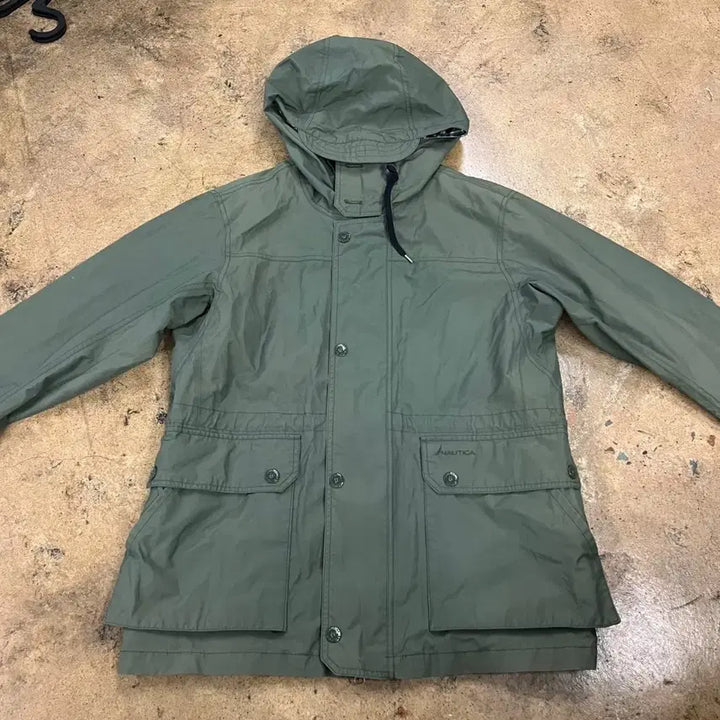 [BUNJANG] Nautica Khaki Hooded Windbreaker Jumper / [정품/L] 노티카 카키색 후드 바람막이 점퍼
