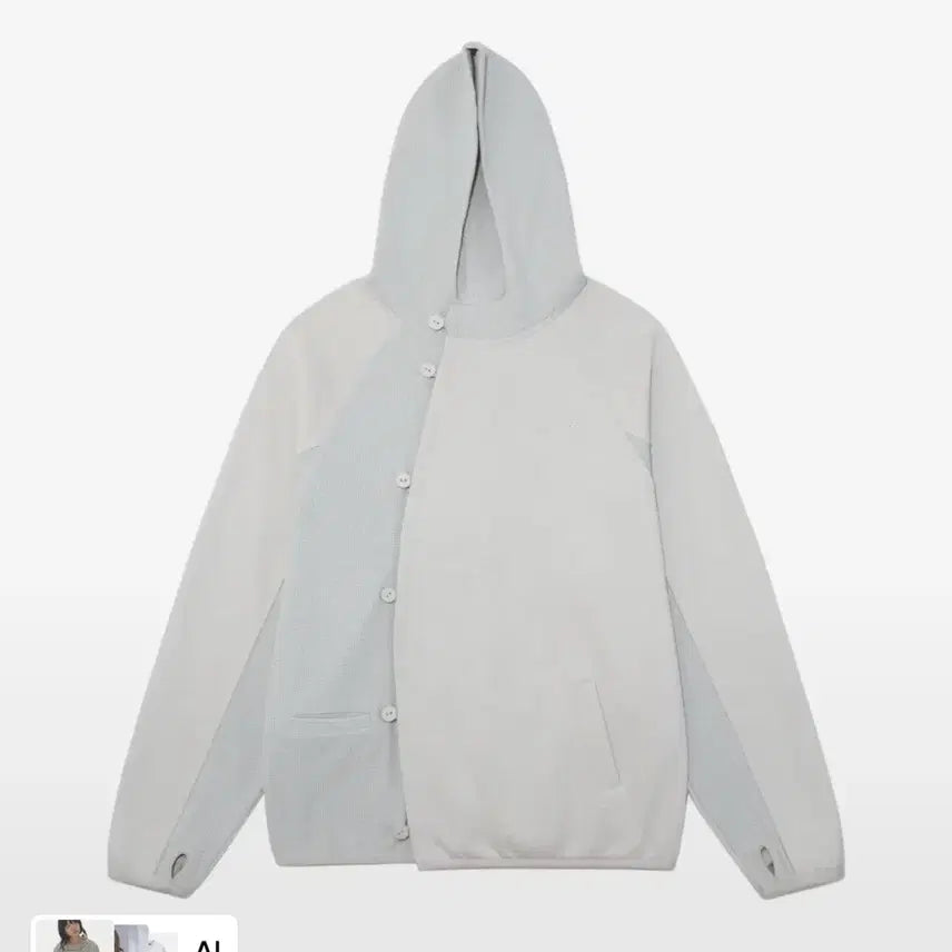 [BUNJANG] The Coldest Moment Curved Button Waffle Jacket Hoodie / TCM curved 버튼 와플 자켓 더콜디스트모먼트 후드티