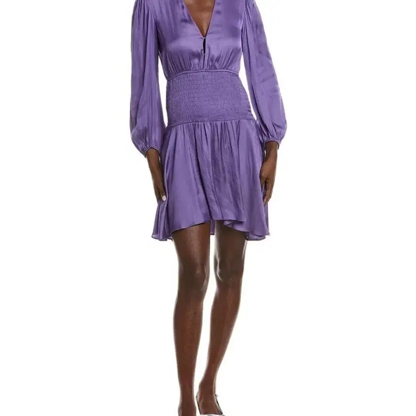 [BUNJANG] Maje Purple Smocked Mini Dress / maje 퍼플 스모크드 미니 드레스