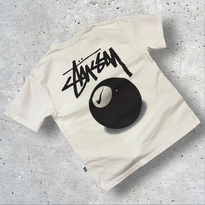 [BUNJANG] Stussy x Nike 8-Ball Logo T-Shirt White (M) / [M] 스투시 8볼 나이키 콜라보 반팔티 화이트