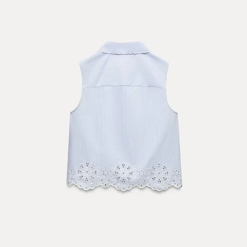 [BUNJANG] Zara Punching Embroidery Crop Shirt / 자라 펀칭 자수 크롭 셔츠 3564/164/044