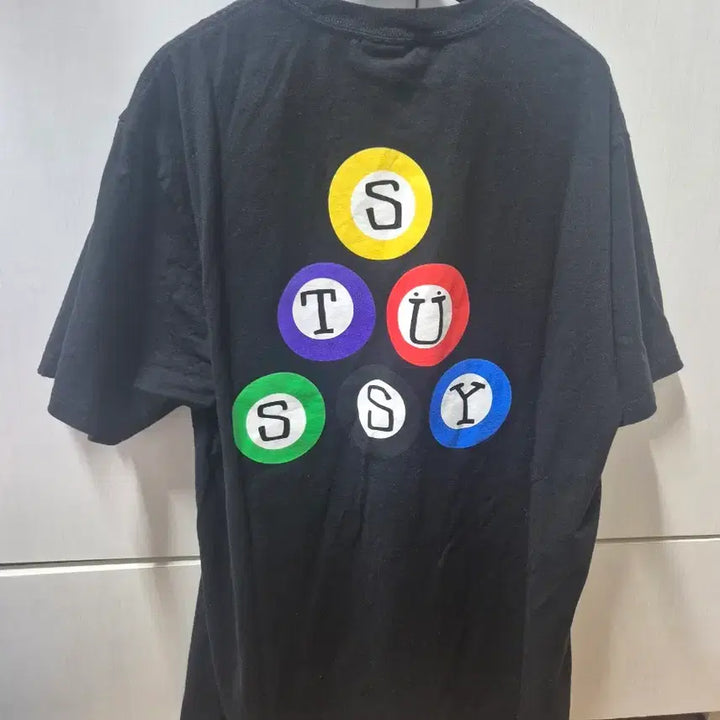 [BUNJANG] Stussy Billiards 8 Ball Short Sleeve T-Shirt Black L / 스투시 billiards 8볼 반팔티 블랙 L사이즈