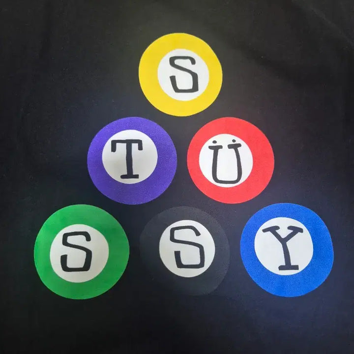 [BUNJANG] Stussy Billiards 8 Ball Short Sleeve T-Shirt Black L / 스투시 billiards 8볼 반팔티 블랙 L사이즈