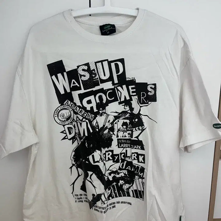[BUNJANG] DMP Larry Clark Short Sleeve T-Shirt White / 댐프 화이트 래리클락 반팔 티셔츠