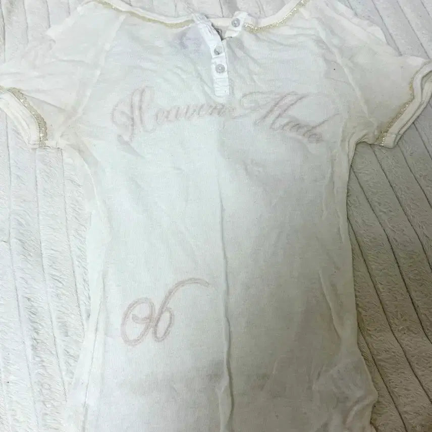 [SOLD OUT] 스컬프터 헤븐리 버튼 다운 반팔 화이트